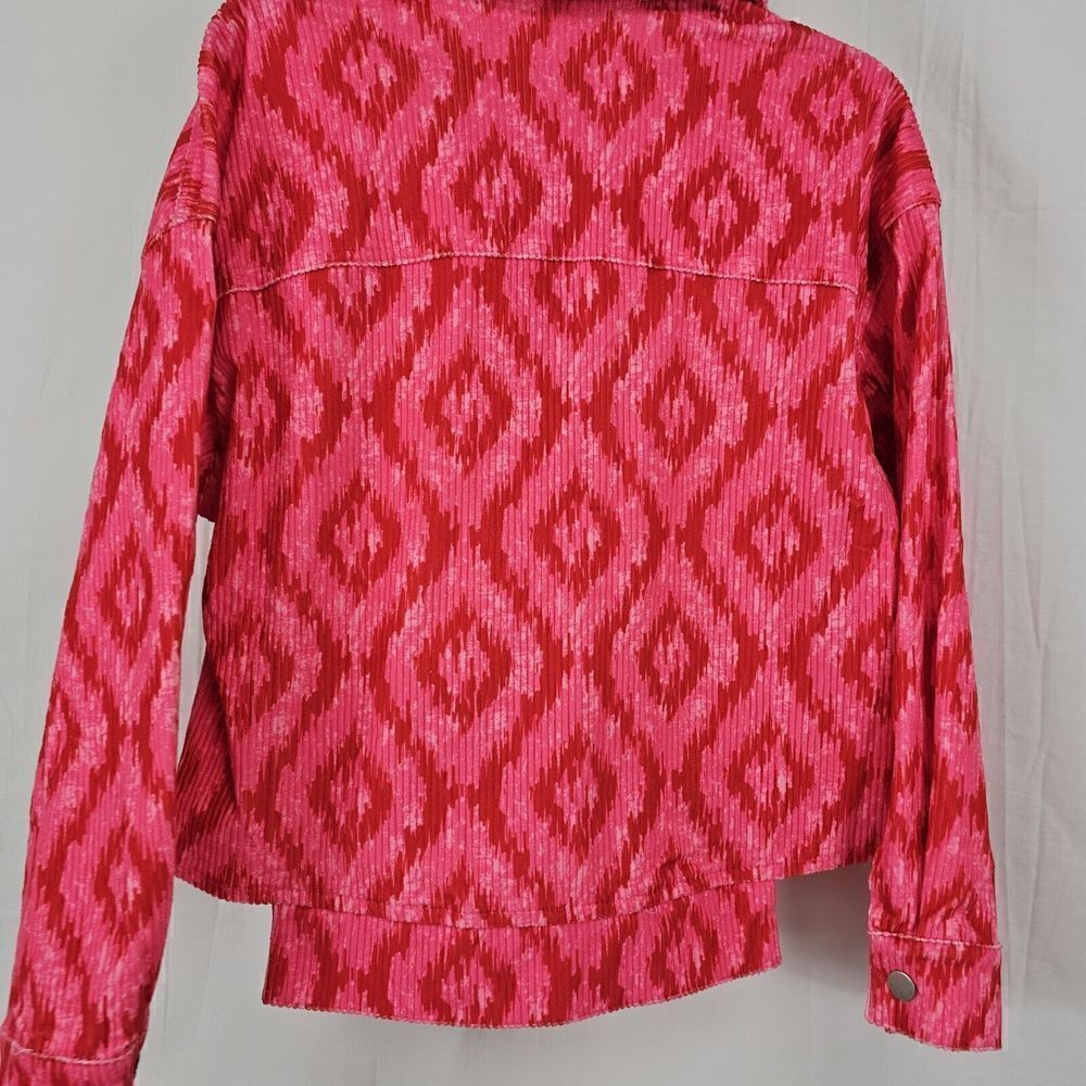 Savanna Jane THINK PINK CORDUROY JACKETAztec Red Pink Women's Size Small Nwt - Picture 12 of 13